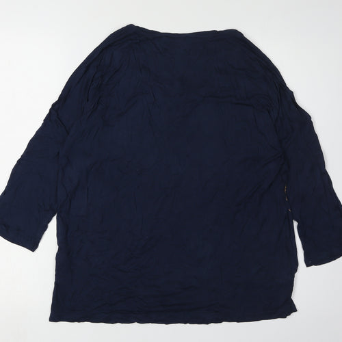 Fat Face Women's Blue Floral Blouse - Size 14