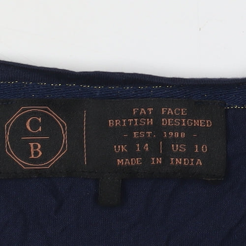 Fat Face Women's Blue Floral Blouse - Size 14