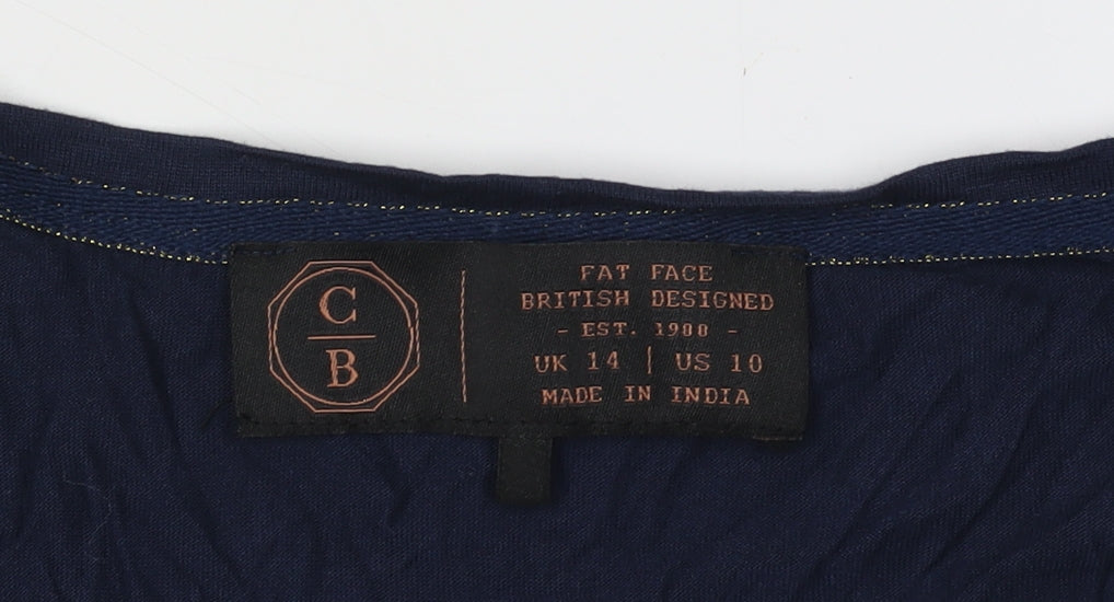 Fat Face Women's Blue Floral Blouse - Size 14