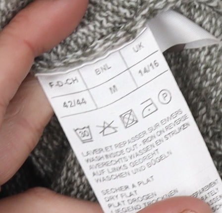 Damart Women's Grey Cardigan, M, Chunky-Knit, Casual