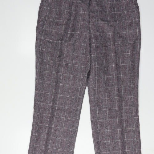 Damart Women's Grey Check Pleated Trousers Size 16