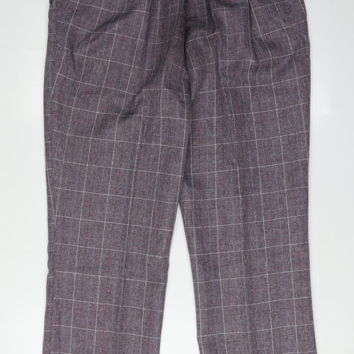Damart Women's Grey Check Pleated Trousers Size 16
