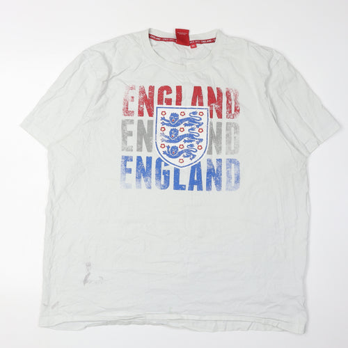 Men's England 3XL White Graphic T-Shirt