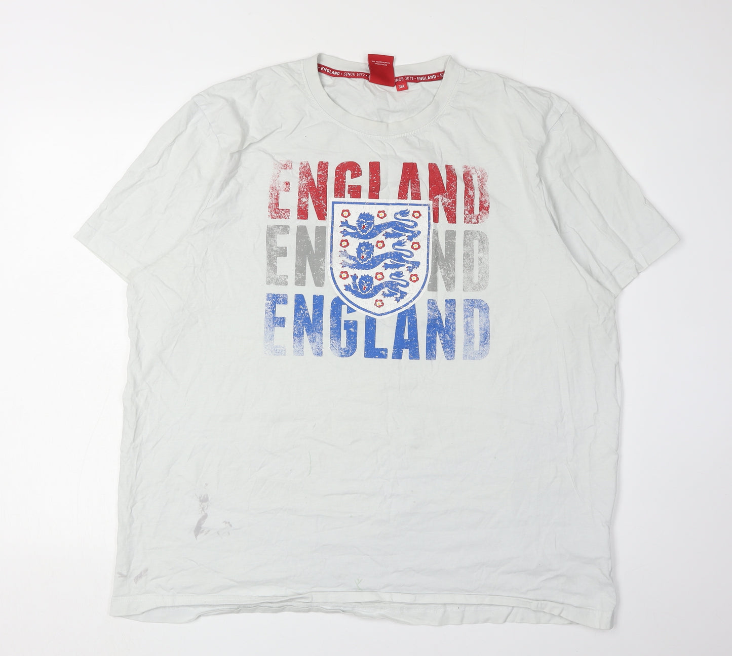 Men's England 3XL White Graphic T-Shirt