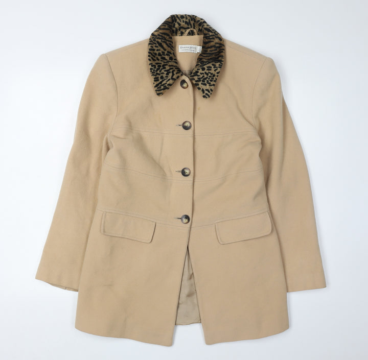 Charlotte Halton Women's Beige Wool Overcoat UK 12