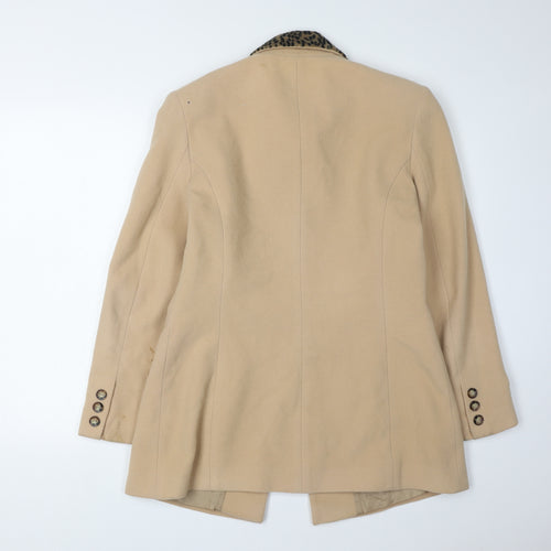 Charlotte Halton Women's Beige Wool Overcoat UK 12