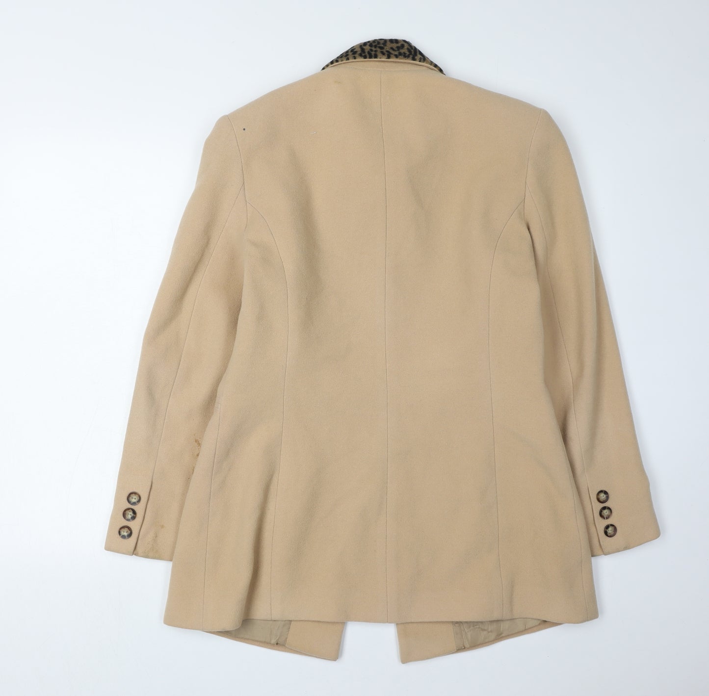 Charlotte Halton Women's Beige Wool Overcoat UK 12