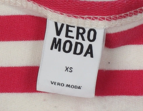 Vero Moda Women's Red Striped Pullover Jumper XS