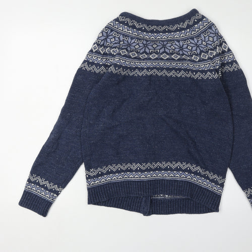 FatFace Women's Blue Fair Isle Cardigan Size 12