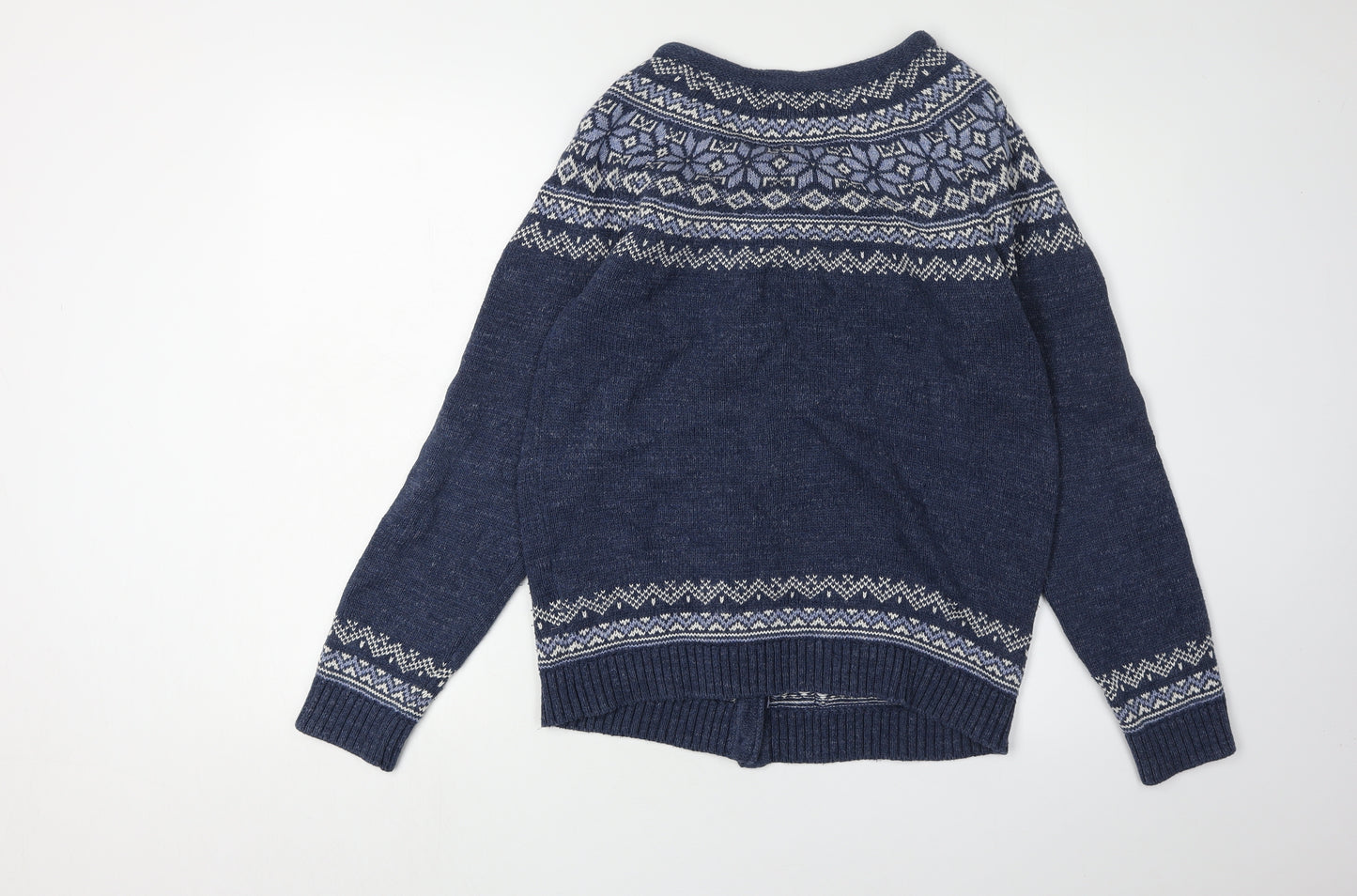 FatFace Women's Blue Fair Isle Cardigan Size 12