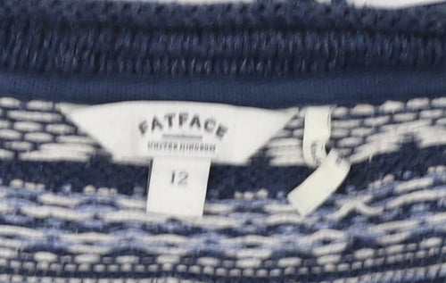 FatFace Women's Blue Fair Isle Cardigan Size 12