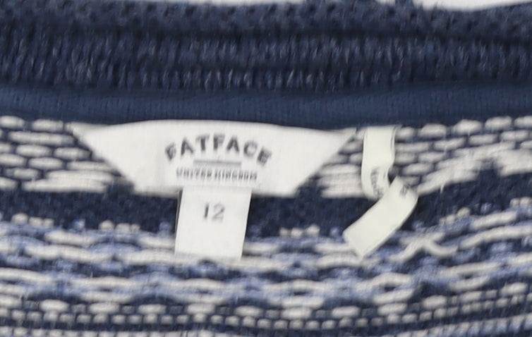FatFace Women's Blue Fair Isle Cardigan Size 12
