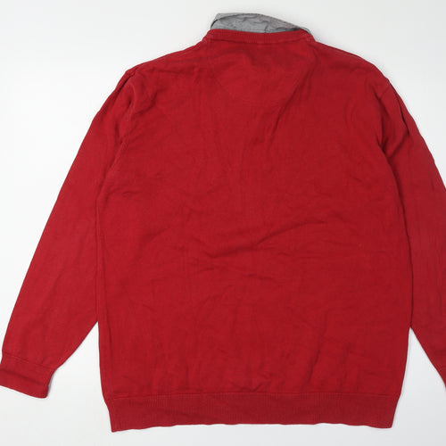 Next Men's XL Red V-Neck Pullover Jumper