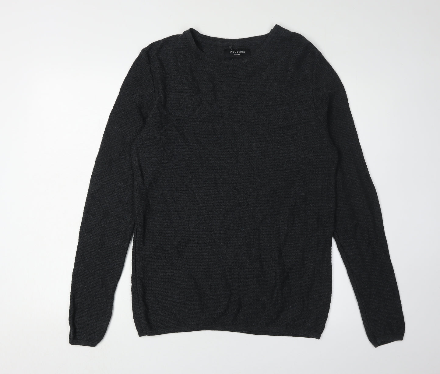 Industrie Men's Black Cotton Pullover Jumper M