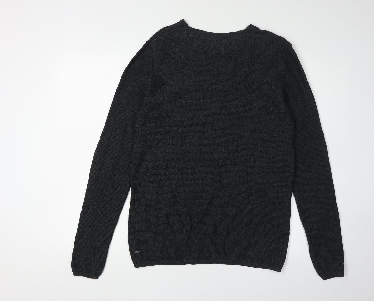 Industrie Men's Black Cotton Pullover Jumper M