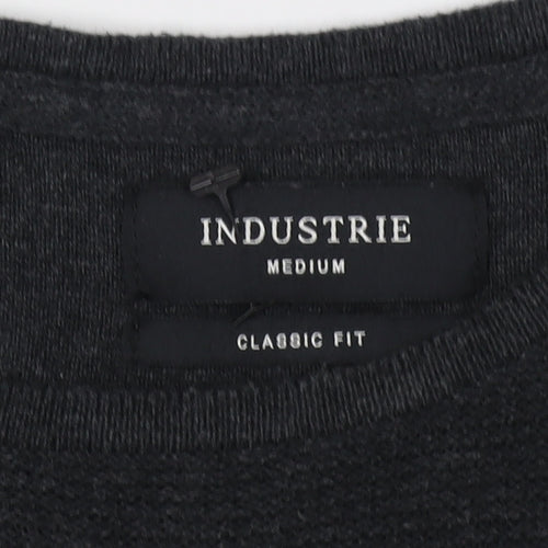 Industrie Men's Black Cotton Pullover Jumper M