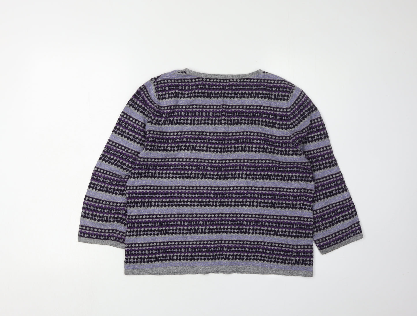 CC Women's Purple Henley Argyle Petite Jumper M