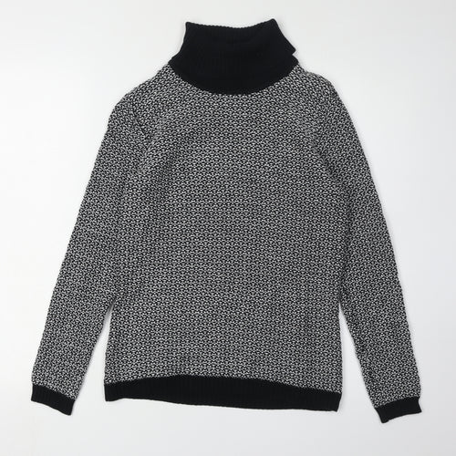Karen Scott Women's Black Roll Neck Cotton Jumper
