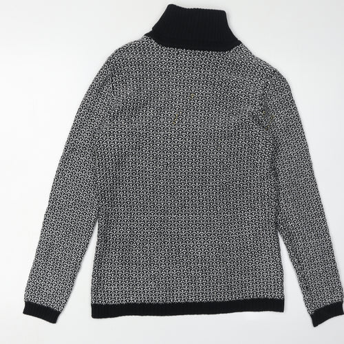 Karen Scott Women's Black Roll Neck Cotton Jumper
