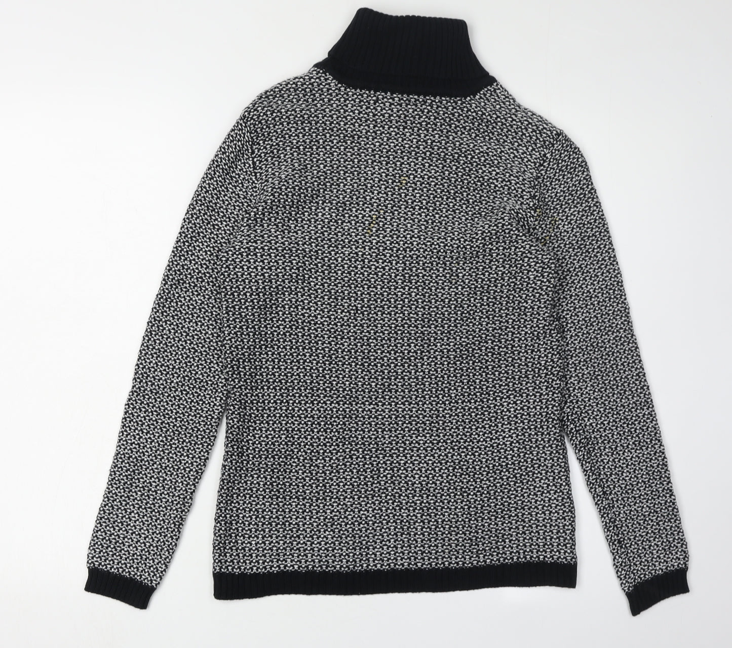 Karen Scott Women's Black Roll Neck Cotton Jumper