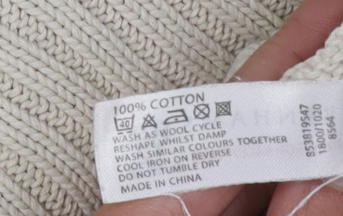 Maine New England Women's Ivory Full Zip Knit Jumper Size 12