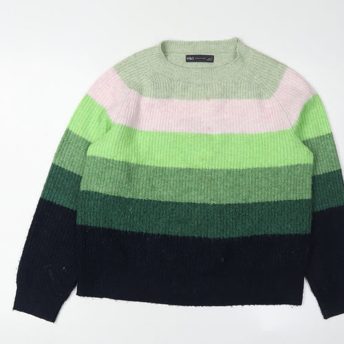 Marks and Spencer Women's Multicoloured Striped Pullover Jumper - Size S