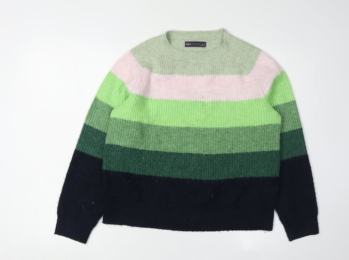 Marks and Spencer Women's Multicoloured Striped Pullover Jumper - Size S