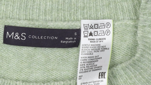 Marks and Spencer Women's Multicoloured Striped Pullover Jumper - Size S