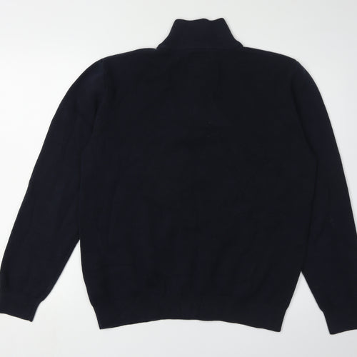 Next Men's Black S Full Zip Jumper High Neck
