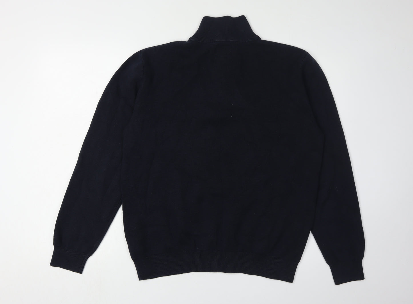 Next Men's Black S Full Zip Jumper High Neck