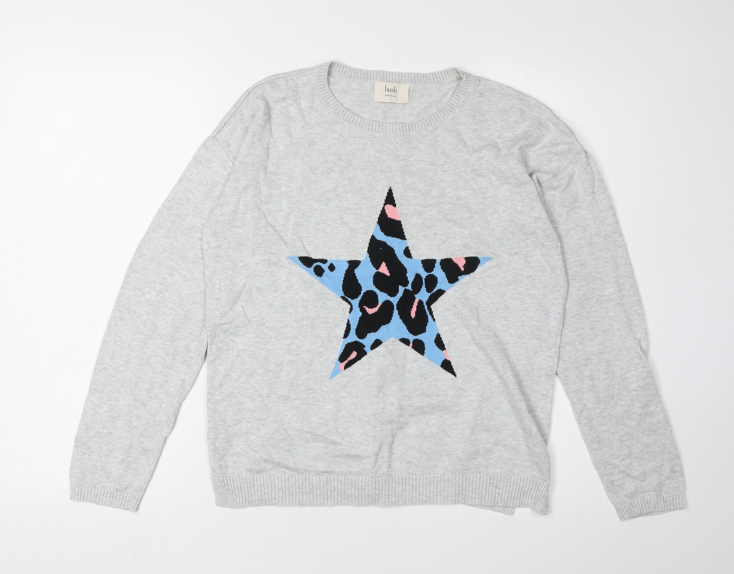 Hush Women's Grey Star Pullover Jumper, Size S