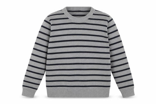 J.Crew Boys Grey Striped Pullover Jumper M (8-9 Years)