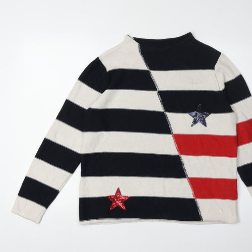 Brax Women's Multicoloured Striped Pullover Jumper, Size 12