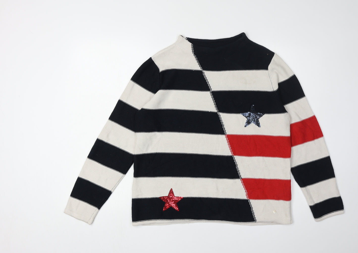 Brax Women's Multicoloured Striped Pullover Jumper, Size 12