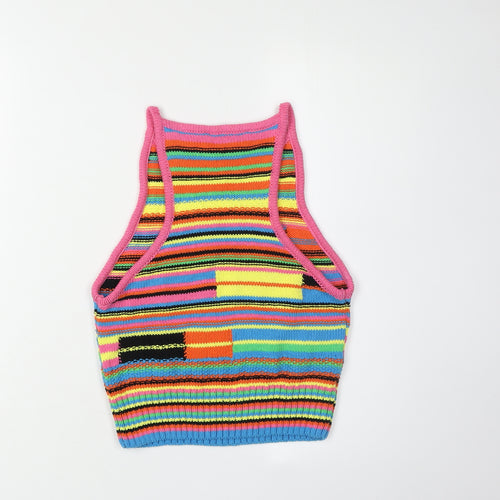 Zara Women's Multicoloured Cotton Knit Tank Top S