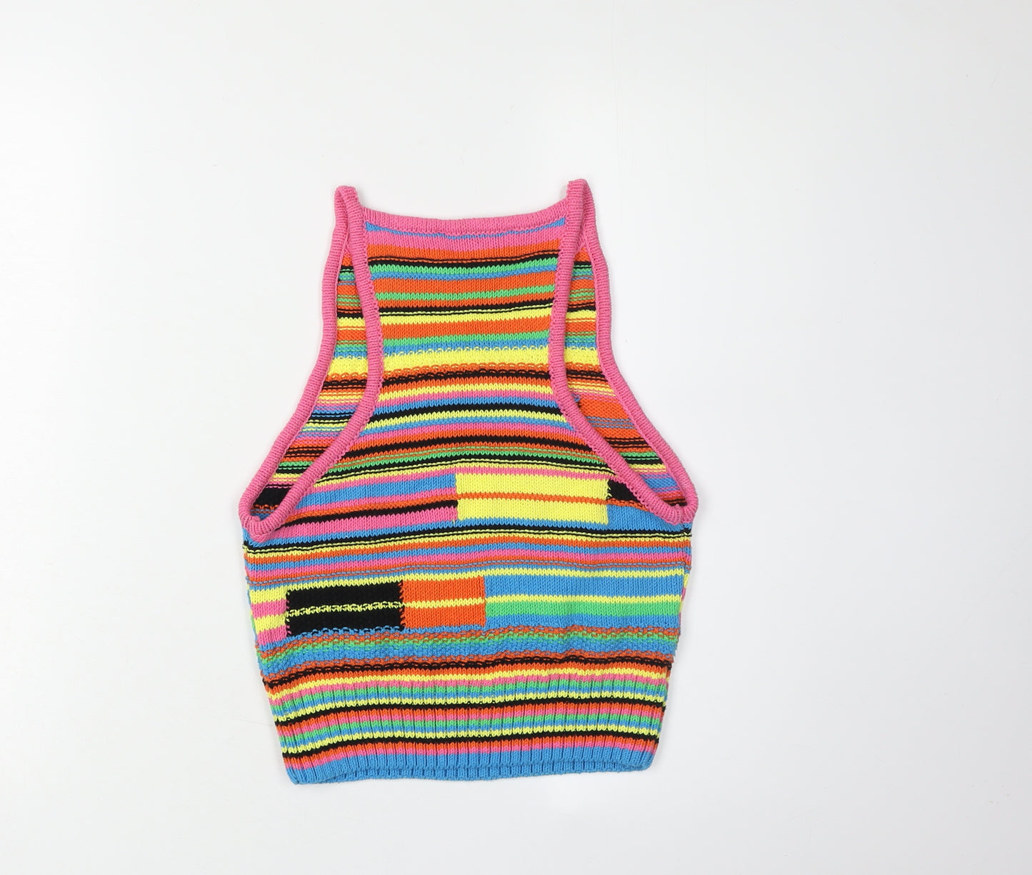 Zara Women's Multicoloured Cotton Knit Tank Top S