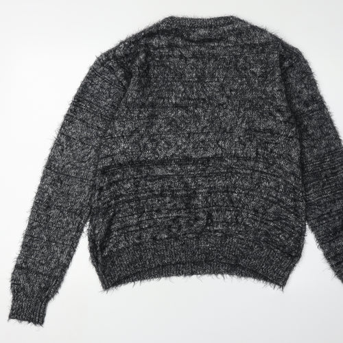 C&A Women's Black Acrylic Pullover Jumper, Size L
