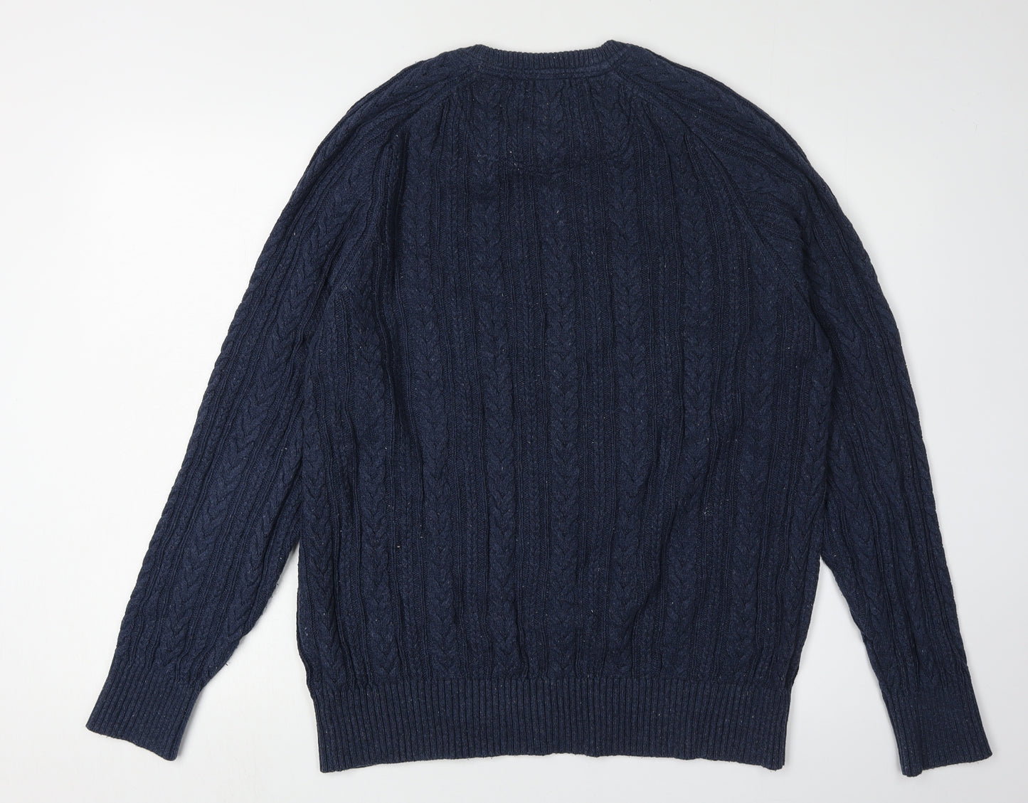 FatFace Men's Blue Cable-Knit Pullover Jumper L