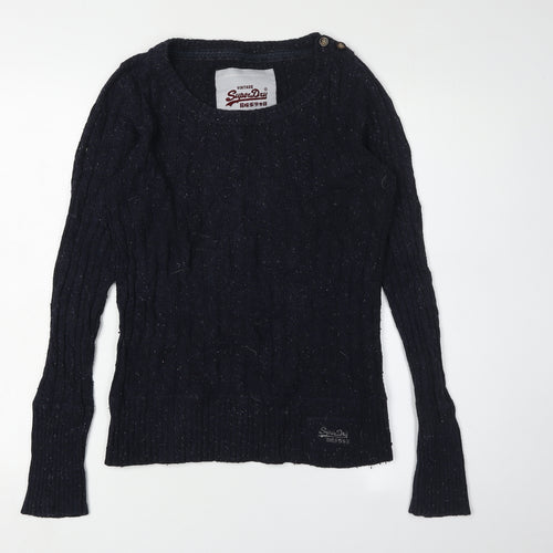 Superdry Women's Black Cable-Knit Jumper M