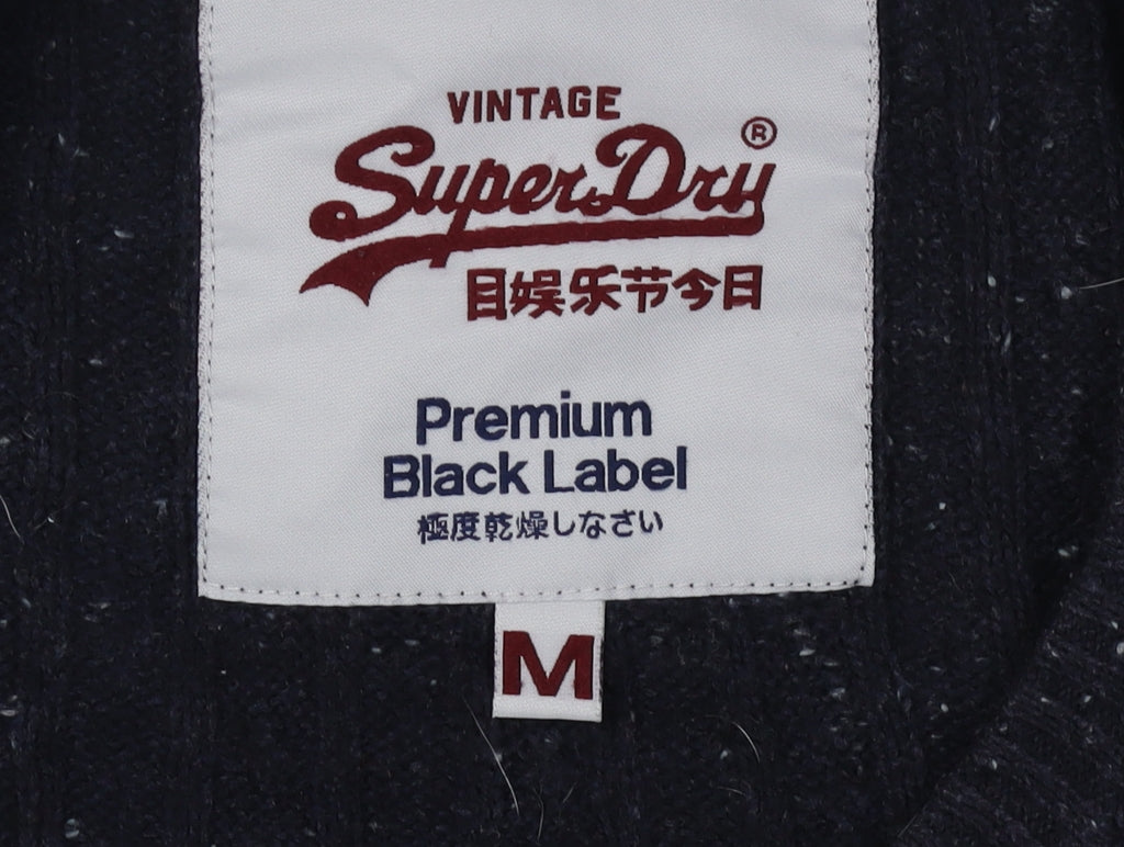 Superdry Women's Black Cable-Knit Jumper M