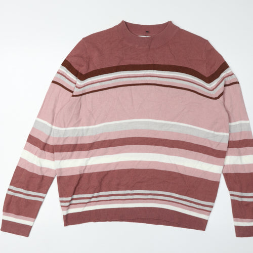 Marks and Spencer Women's Pink Striped Pullover Jumper, Size 18