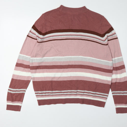 Marks and Spencer Women's Pink Striped Pullover Jumper, Size 18