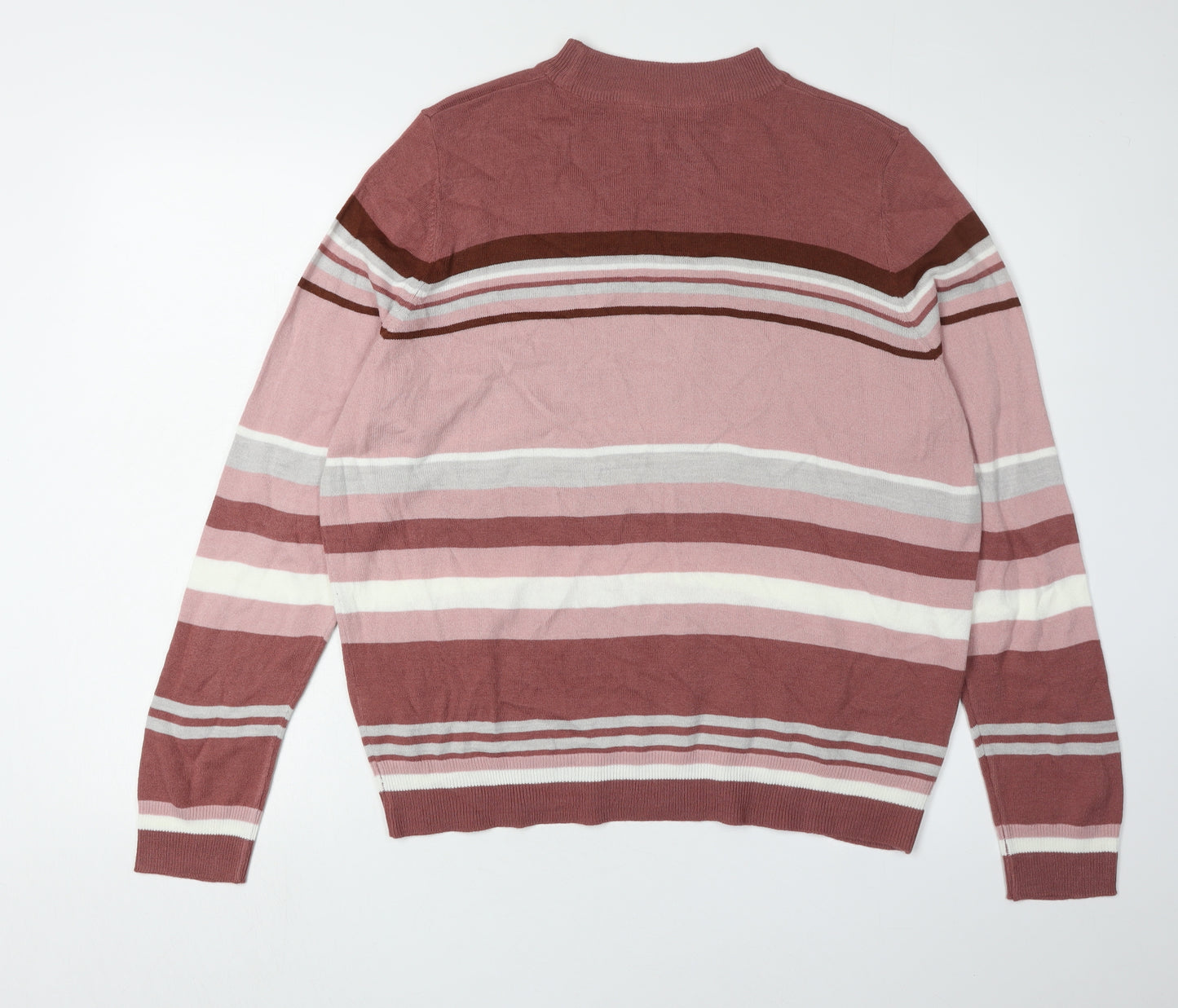 Marks and Spencer Women's Pink Striped Pullover Jumper, Size 18