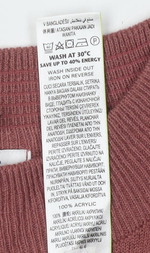 Marks and Spencer Women's Pink Striped Pullover Jumper, Size 18