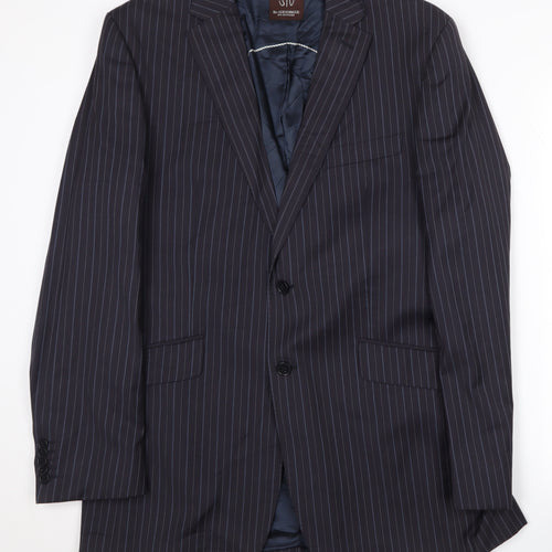 St. George by Duffer Men's Blue Striped Blazer, Size 42L