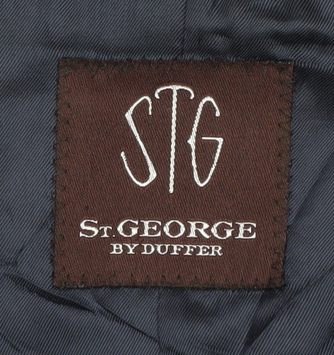 St. George by Duffer Men's Blue Striped Blazer, Size 42L