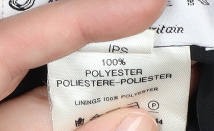 Jaeger Women's Black Midi A-Line Floral Skirt S