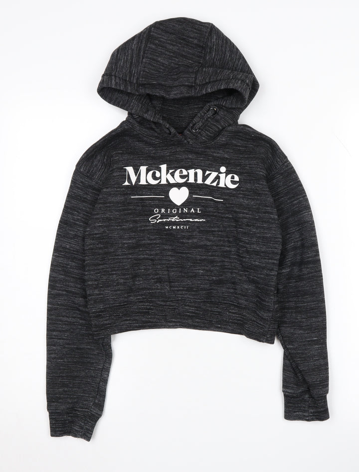 McKenzie Girls Black Pullover Hoodie 10-11 Years