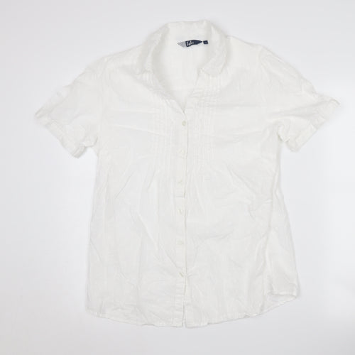 Isle White Women's Blouse, Size 14, Short Sleeve, Cotton