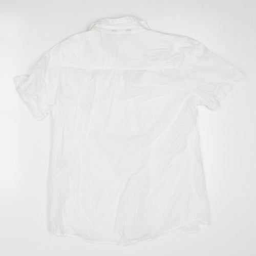 Isle White Women's Blouse, Size 14, Short Sleeve, Cotton